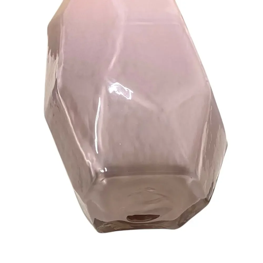 Pink Ombré Glass Flower Vase - Unique Geometrical Artsy Decor